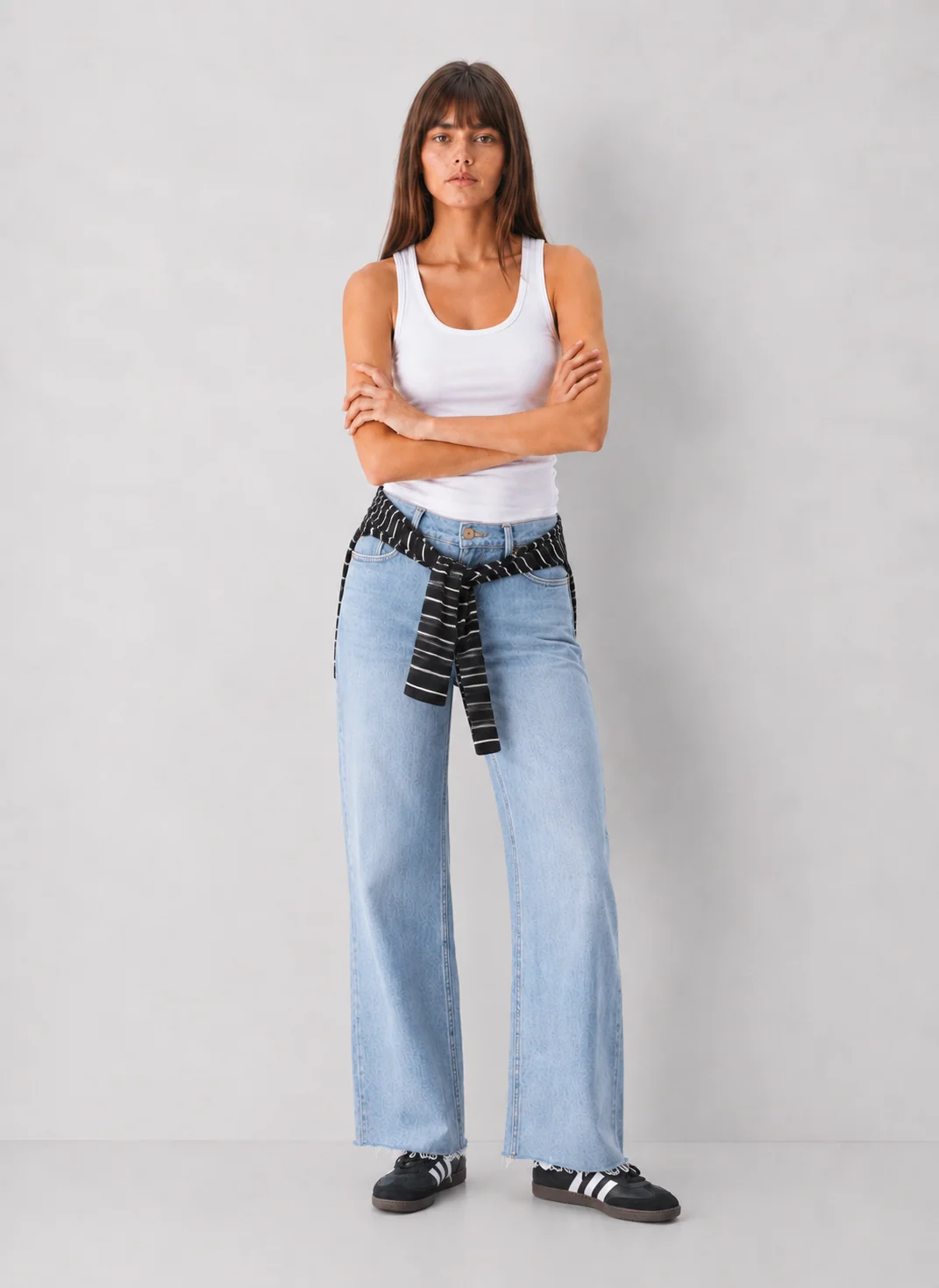 Just Black Denim High Rise Full Length Wide Leg Jeans- FINAL SALE