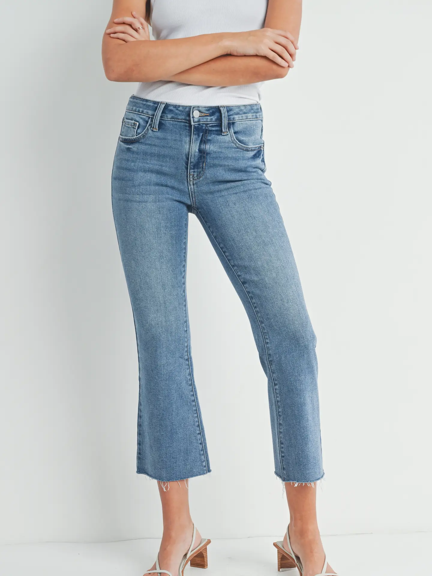 Just Black Denim Stretch Crop Flare