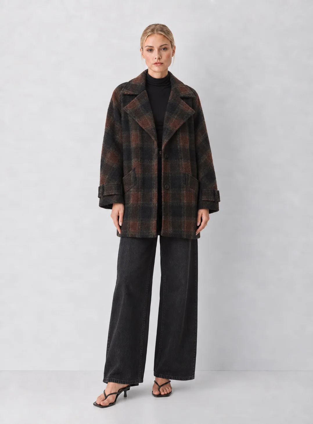 Habitual Oversized Plaid Coat