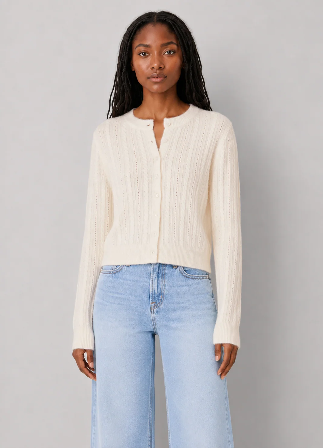 Z Supply Medina Button-Front Pointelle Knit Cardigan - kaelova
