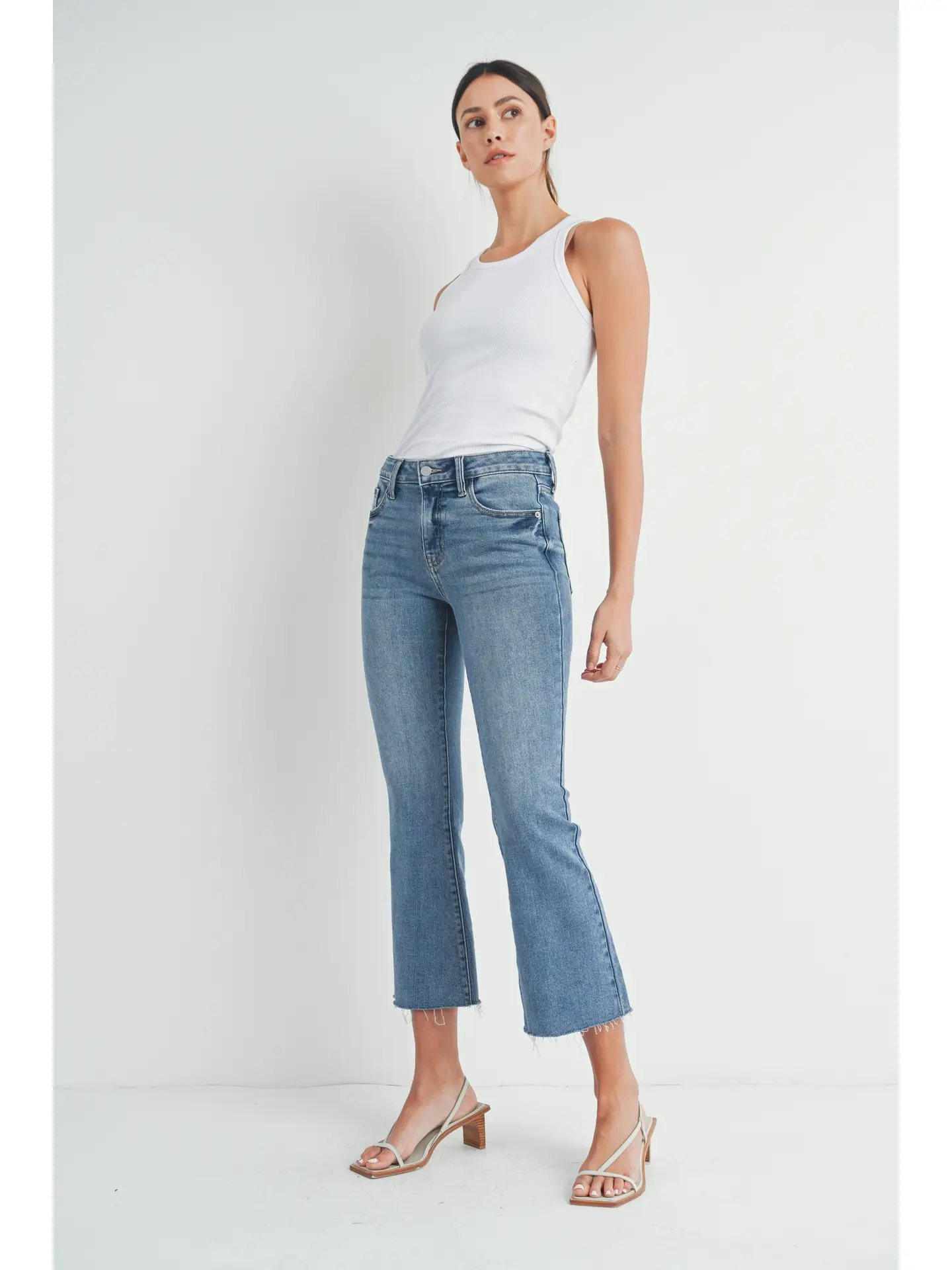 Just Black Denim Stretch Crop Flare
