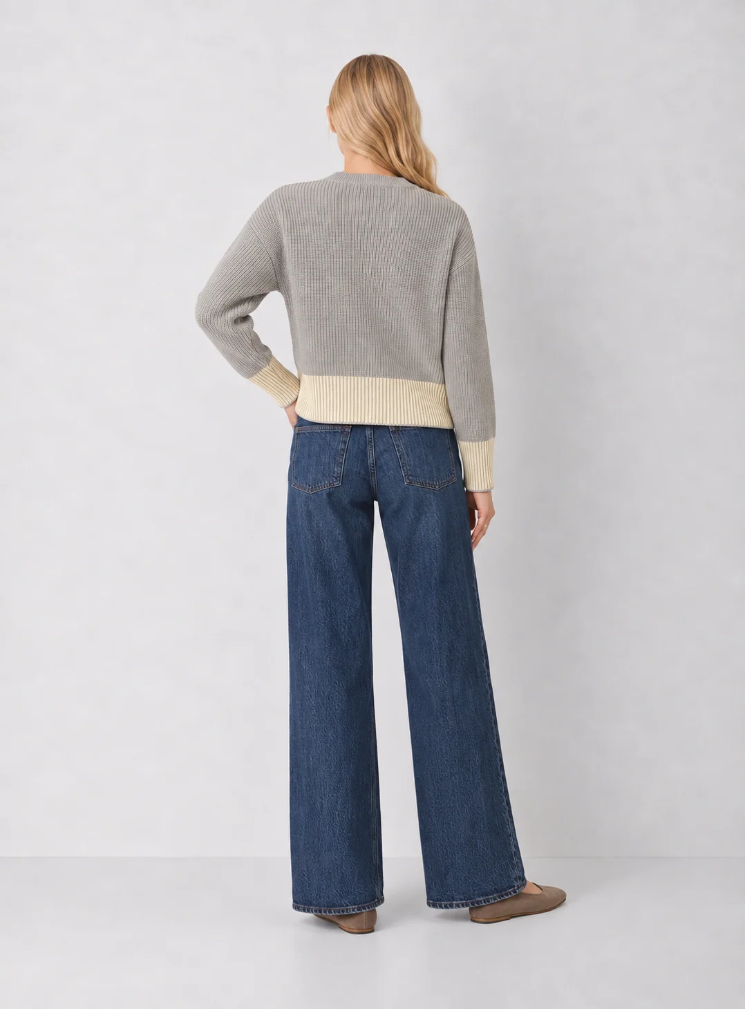 525 America Sienna Colorblock Ribbed Oversized Pullover - kaelova