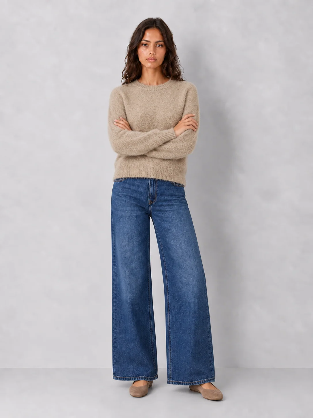 Plush Ultra-Soft Fuzzy Crewneck Sweater in Cozy Knit - kaelova