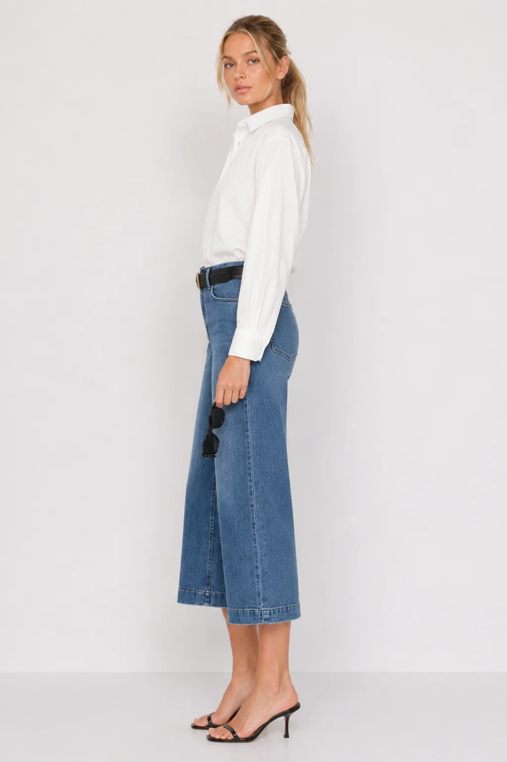 Just Black Denim: Cropped Wide Leg Sweat Pant Jeans- FINAL SALE