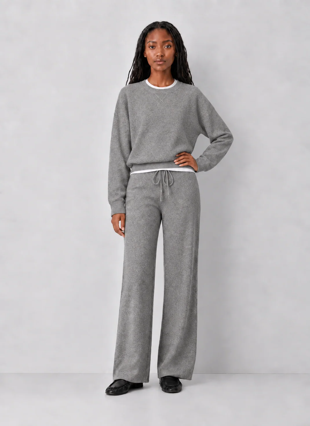 Z Supply Take It Easy Crewneck Sweater, Compact Knit (Matching Pant) - kaelova