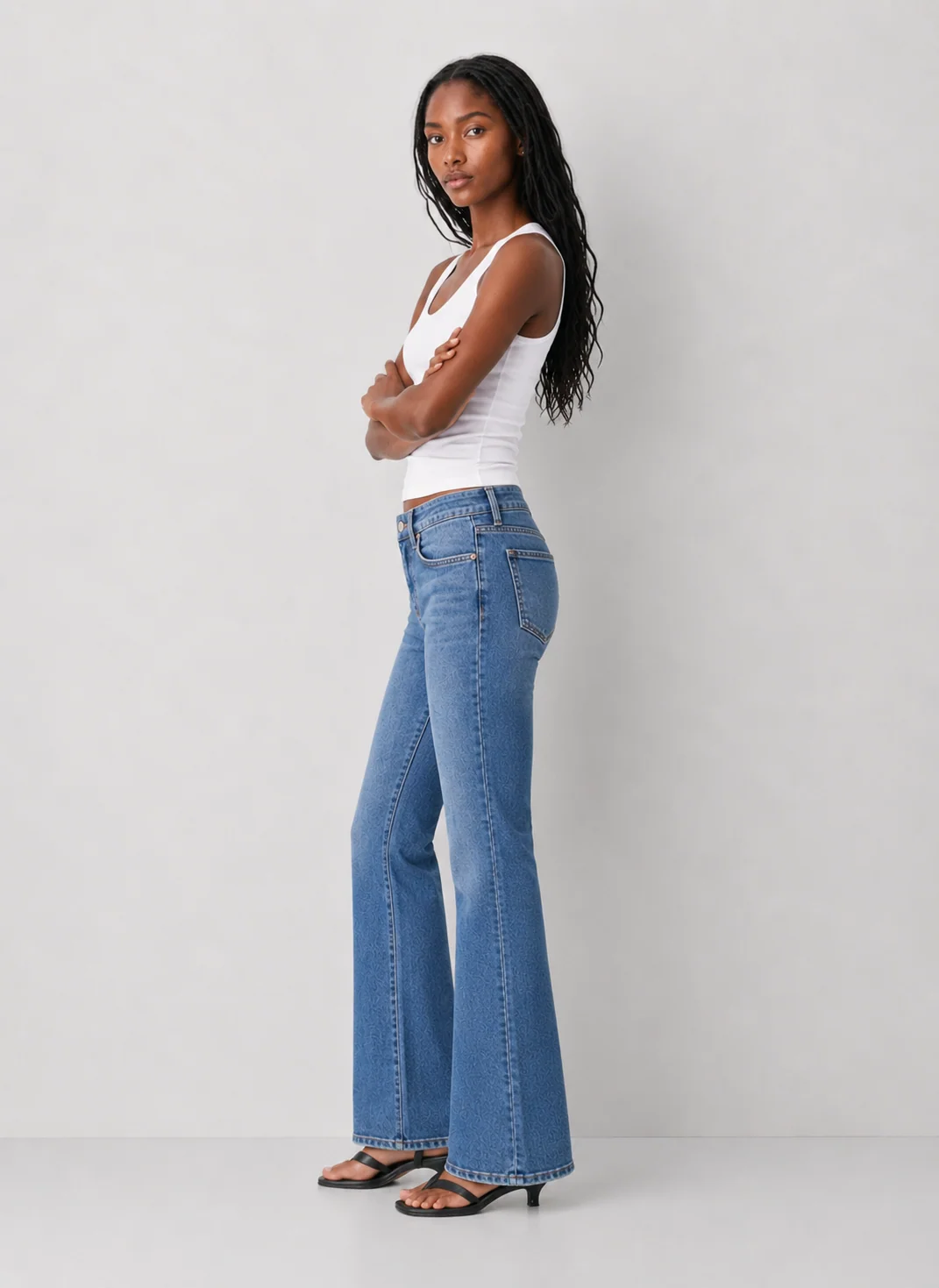 Reis Mid Rise Seamless Waistband Boot Cut Jeans- FINAL SALE