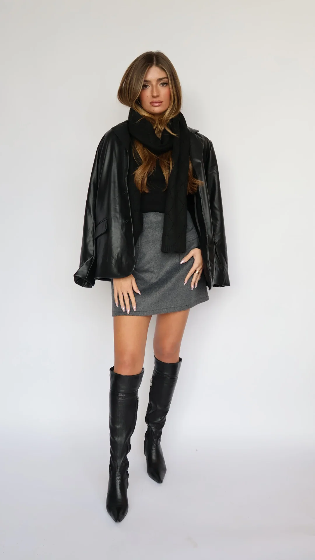 Double Front Pocket Mini Skirt