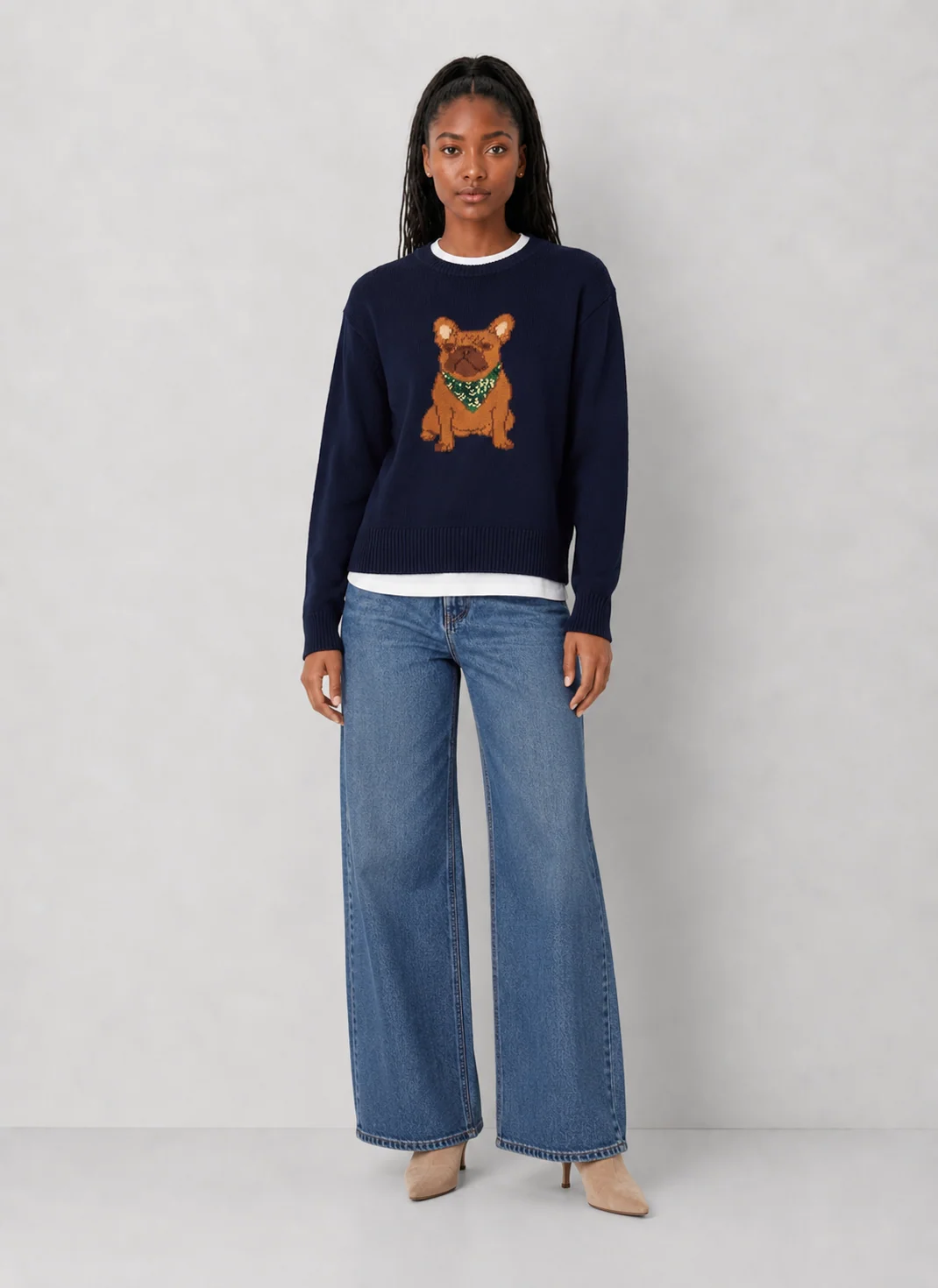 525 Sydney French Bulldog Bandana Graphic Crewneck Sweater - kaelova