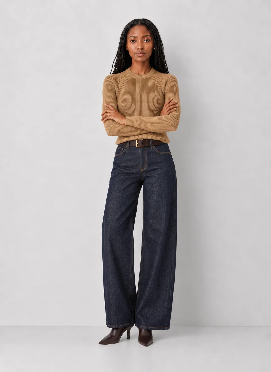 525 Jane Heavyweight Crochet-Knit Pullover Sweater, 100% Cotton - kaelova