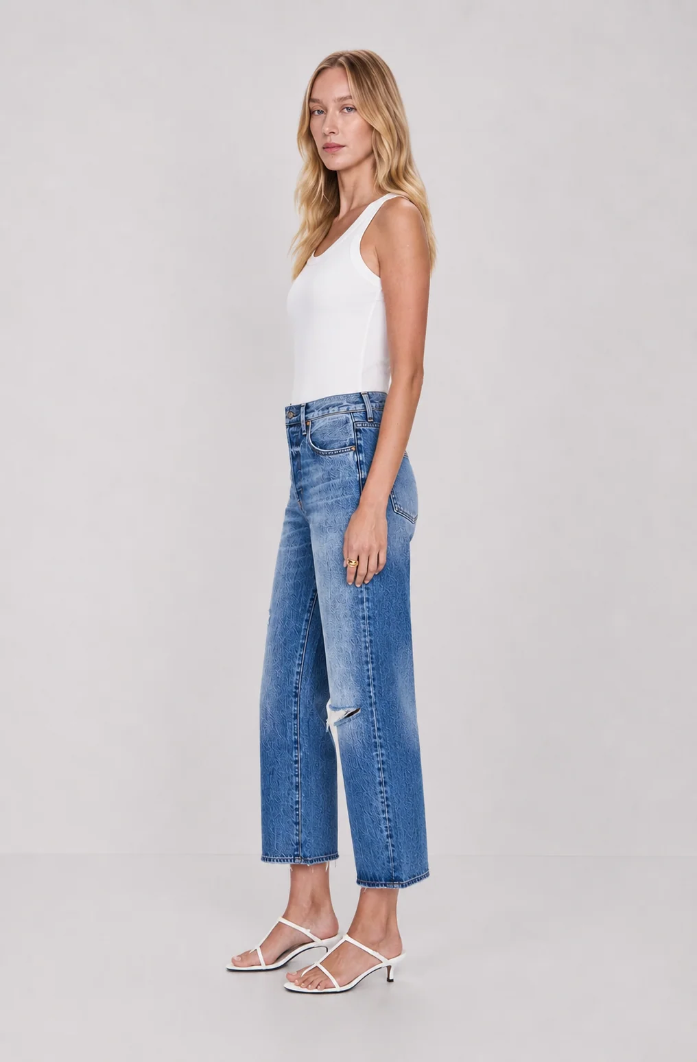 Pistola Cassie High Rise Straight Crop Jeans