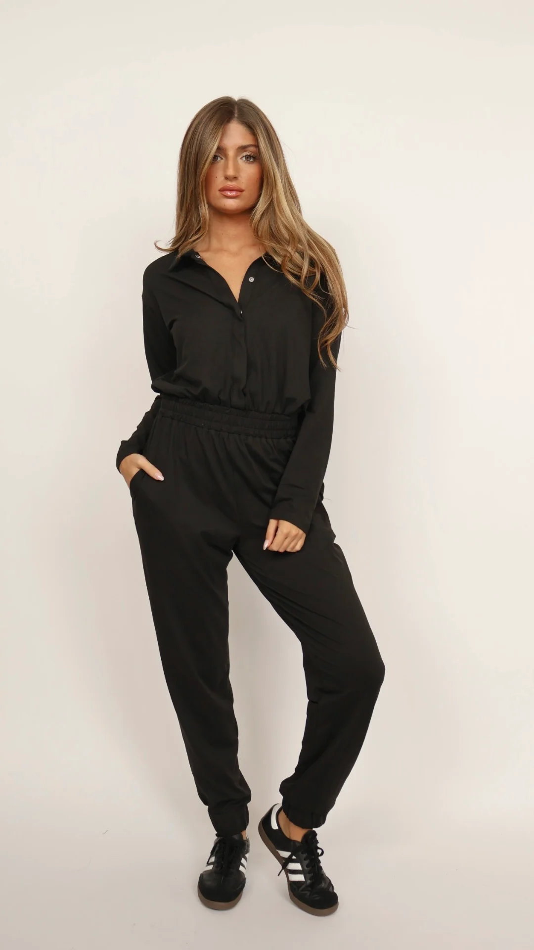 Vivi Long Sleeve Jogger Jumpsuit - FINAL SALE