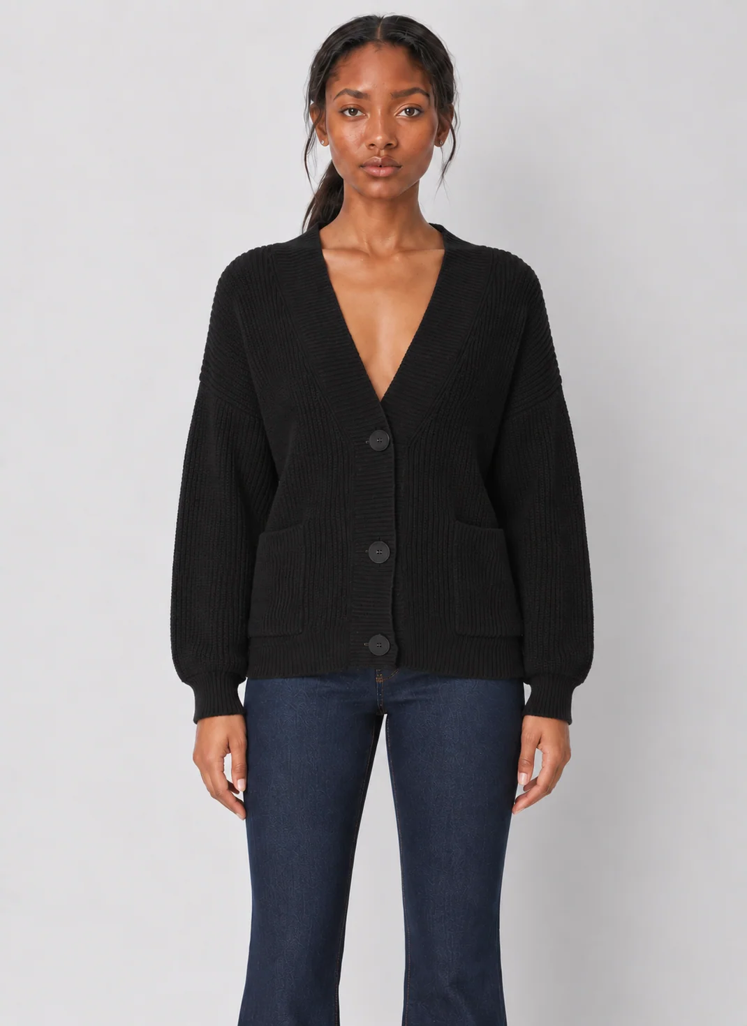 525 Celeste Relaxed Crochet-Knit Pocket Cardigan, Cotton - kaelova
