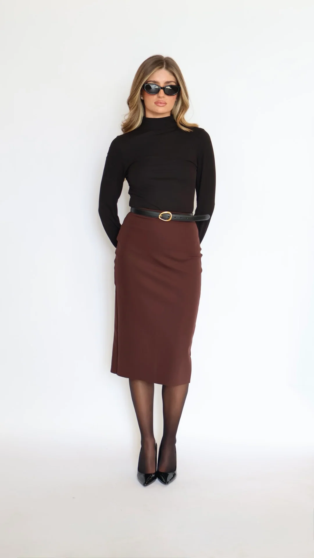 Commando Neoprene CEO Midi Skirt Burgundy