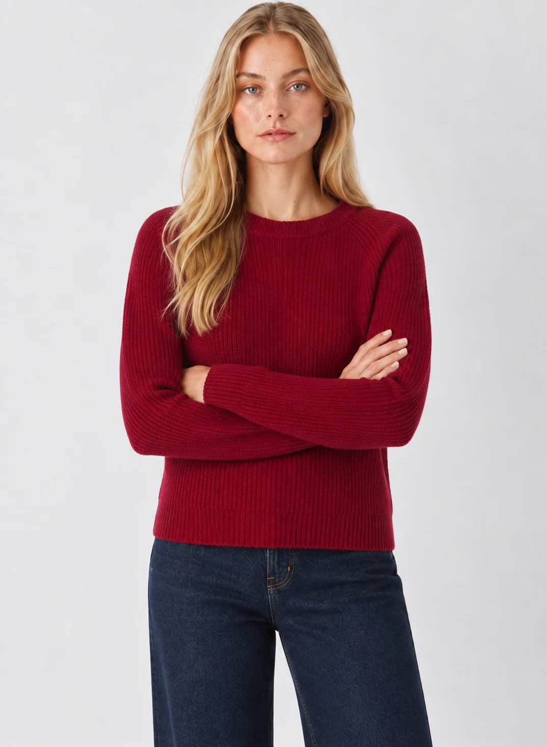 525 Jane Heavyweight Crochet-Knit Pullover Sweater, 100% Cotton - kaelova