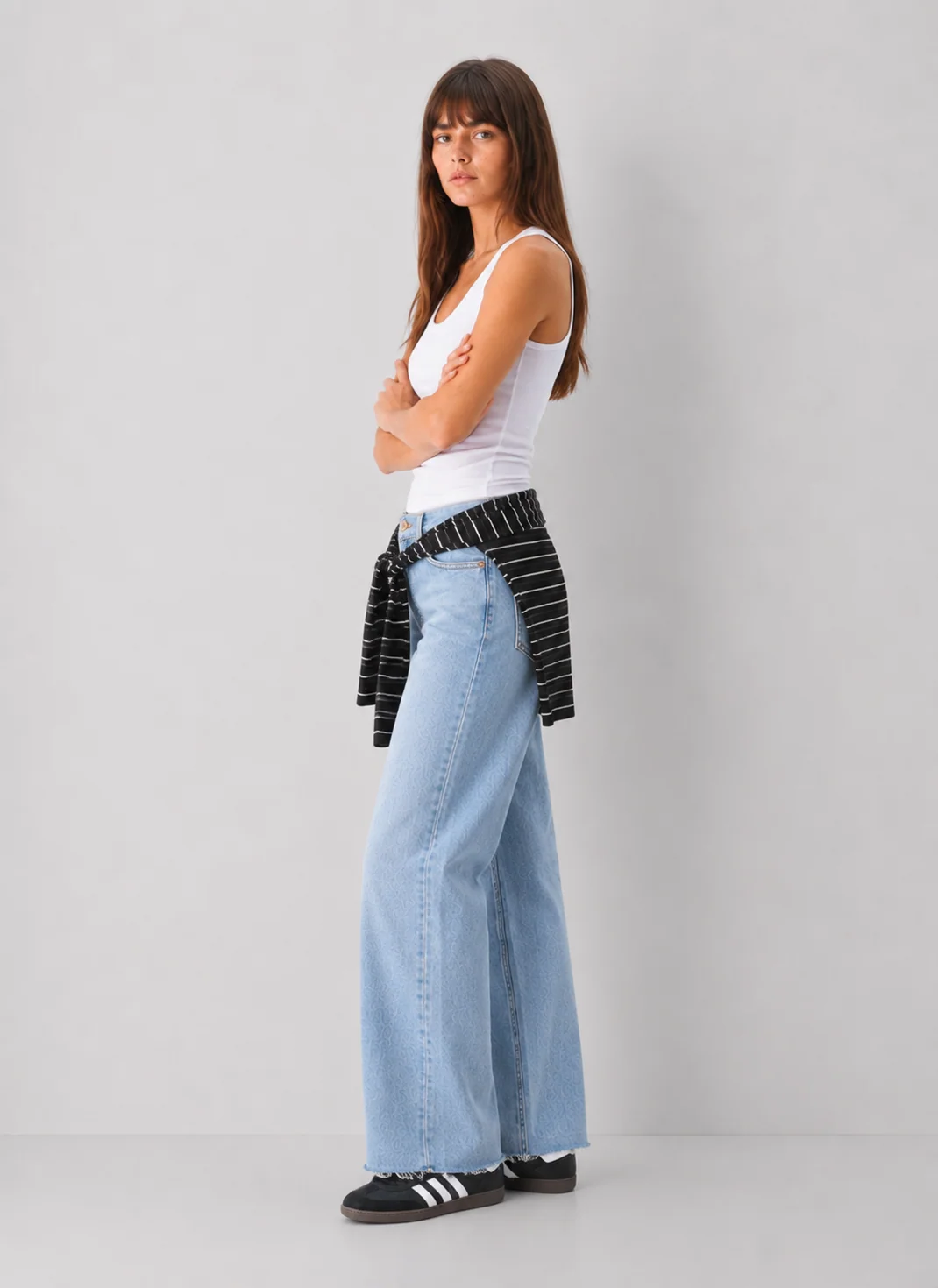 Just Black Denim High Rise Full Length Wide Leg Jeans- FINAL SALE