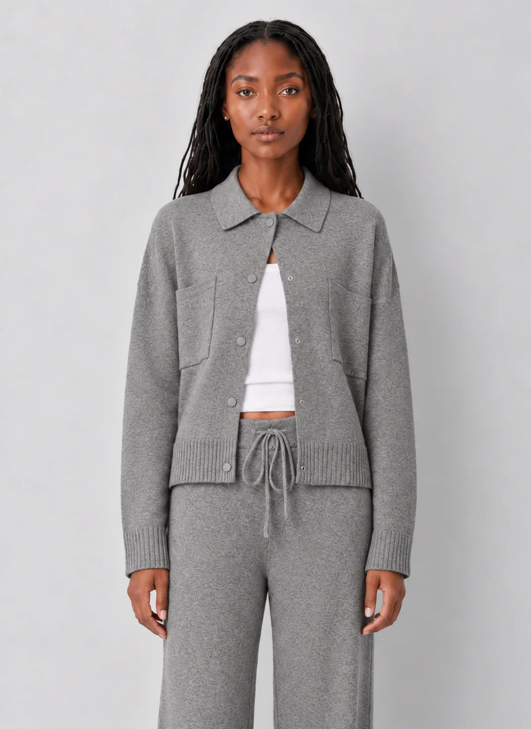 Z Supply Slowdown Collared Button-Front Sweater Jacket - kaelova