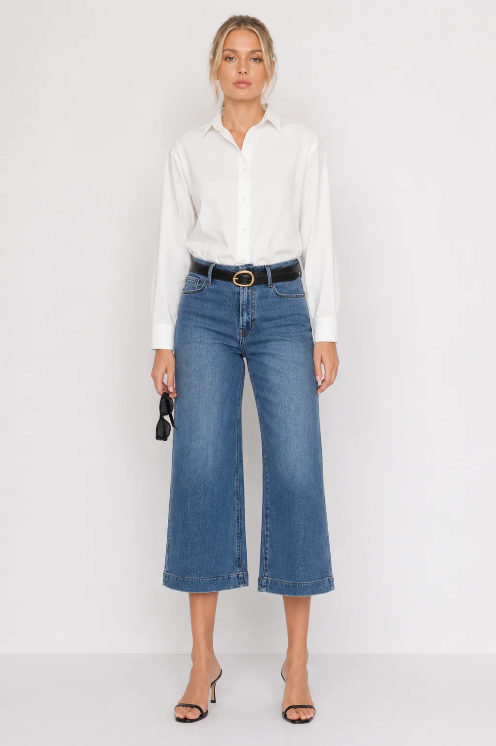Just Black Denim: Cropped Wide Leg Sweat Pant Jeans- FINAL SALE