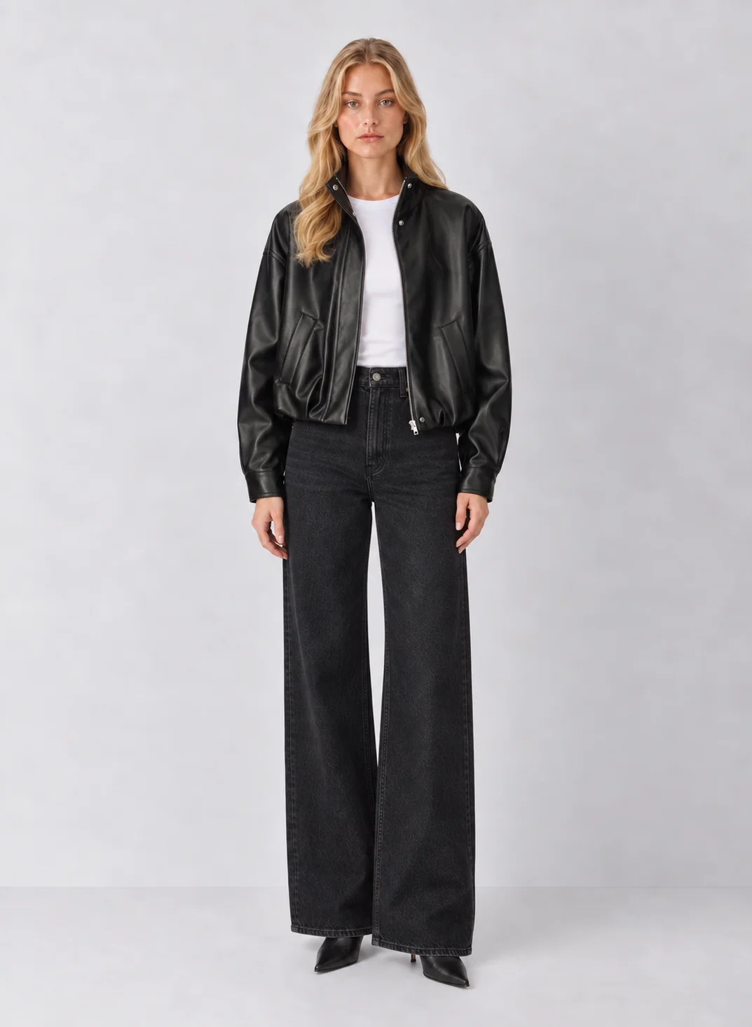 Z Supply Corin Faux Leather Bomber Jacket