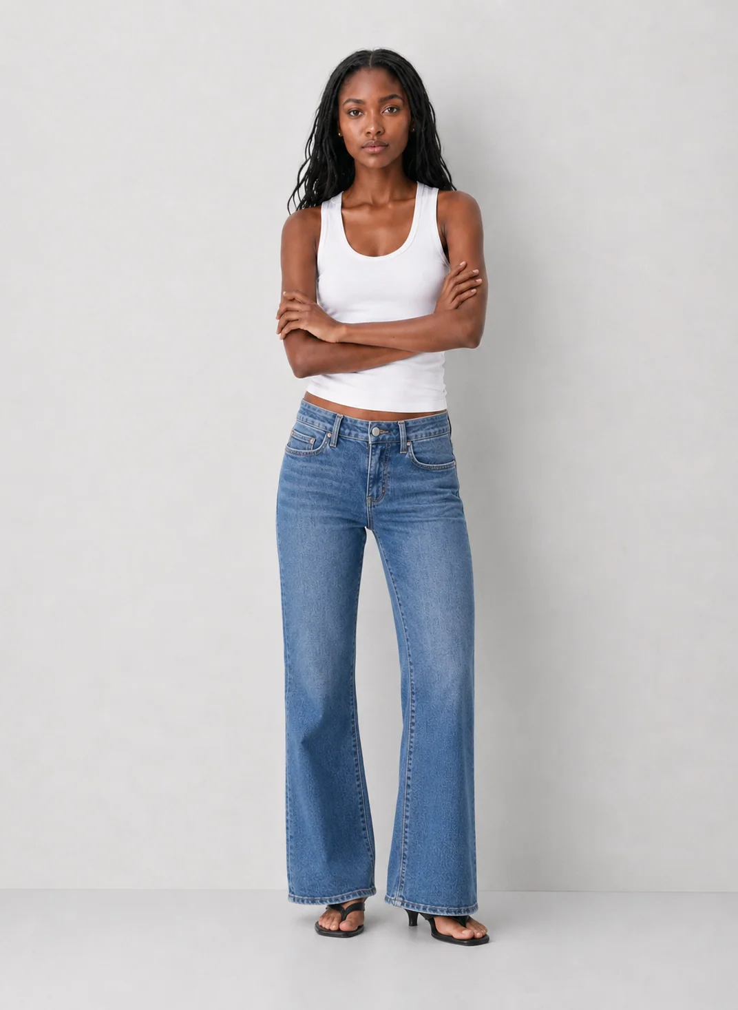 Reis Mid Rise Seamless Waistband Boot Cut Jeans- FINAL SALE
